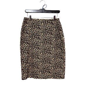 Cato Womens Leopard Print Pencil Skirt Size 6 office chic date-night staple fall